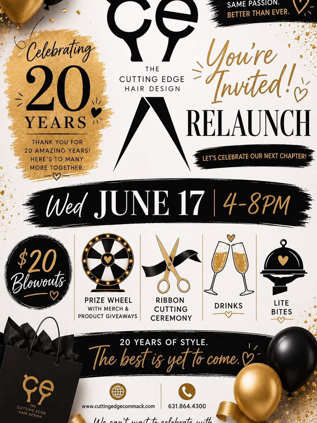 20th anniversary salon renovation relaunch at The Cutting Edge Hair Design, Commack NY