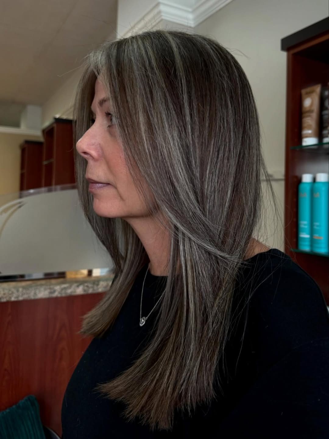 Gray blending color transformation at The Cutting Edge Hair Design, Commack NY
